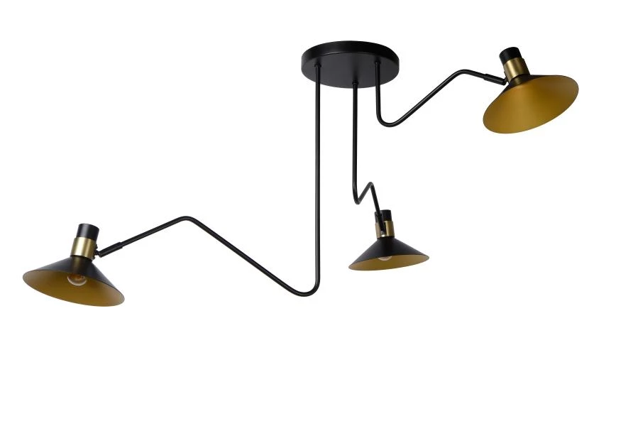 Lucide PEPIJN - Deckenleuchte - Ø 108 cm - 3xE14 - Schwarz - ausgeschaltet